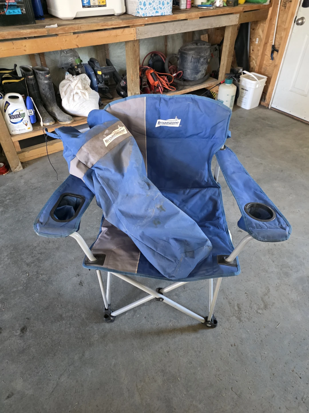 Broadstone Blue Folding Camp Chair with Carry Bag x2