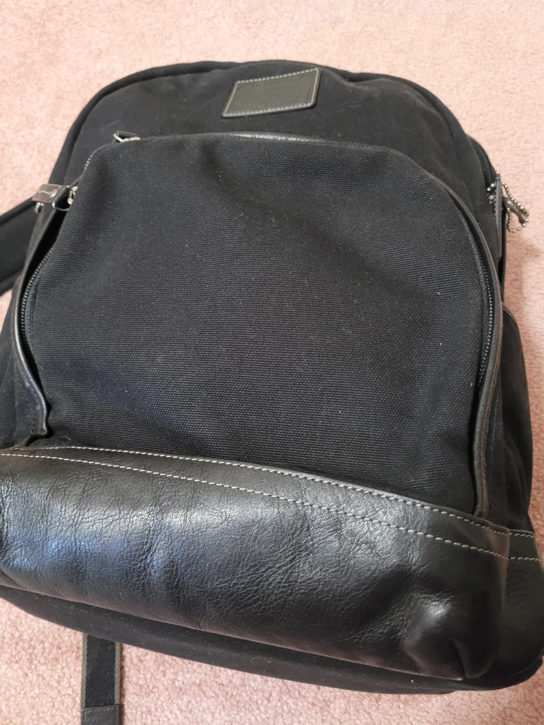 Coach Black Canvas & Leather Backpack