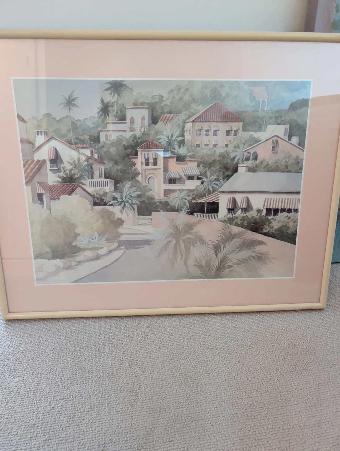 Framed Watercolor Landscape Art by Joan Cole