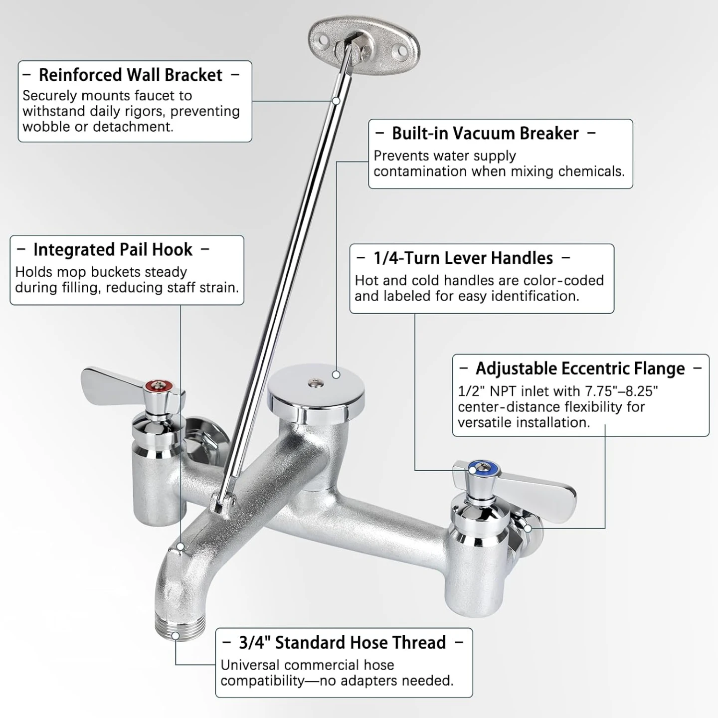 Wall Mount Faucet with Vacuum Breaker - photo 4
