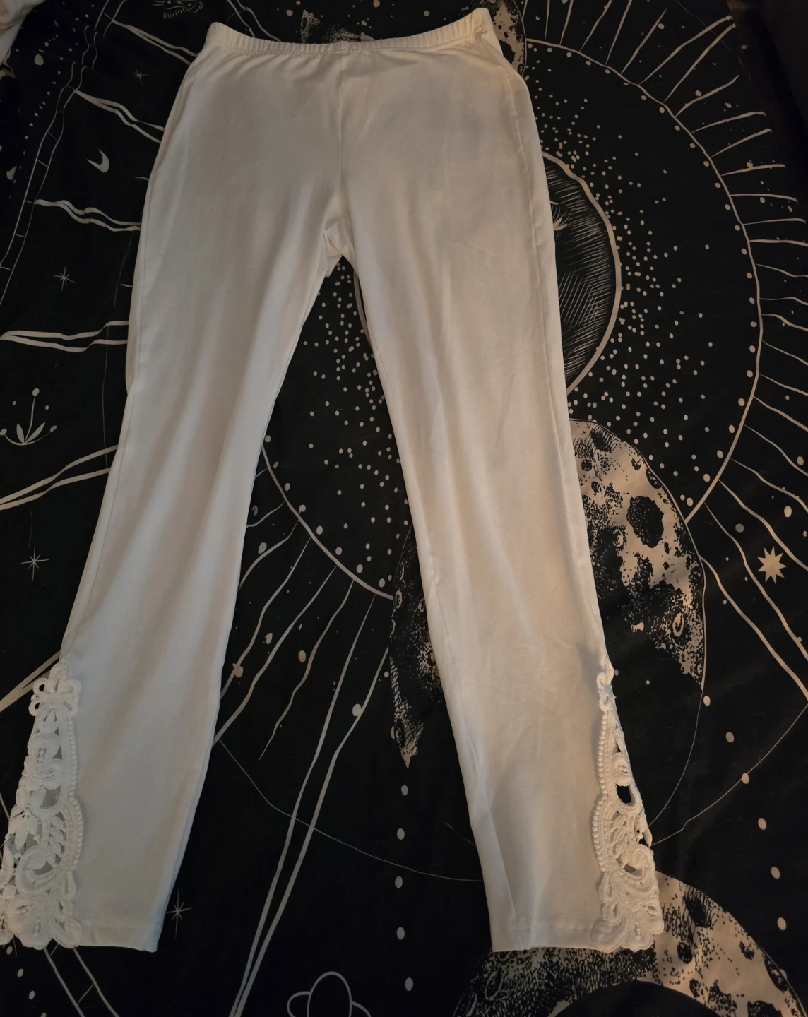 White Lace Trimmed Pants - photo 2