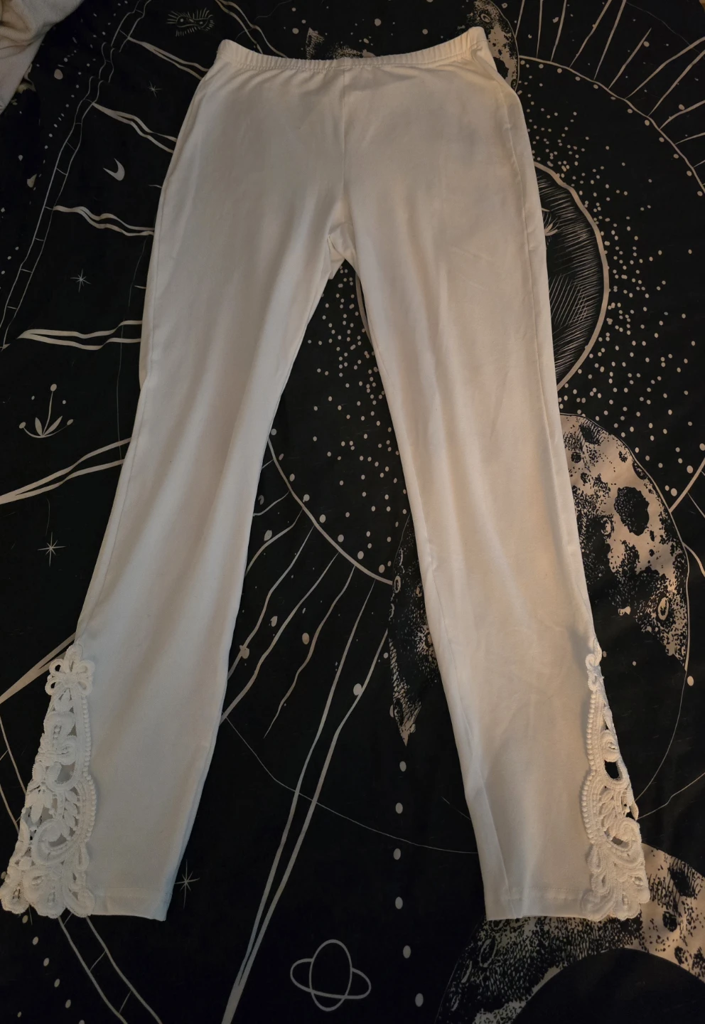 White Lace Trimmed Pants - photo 3
