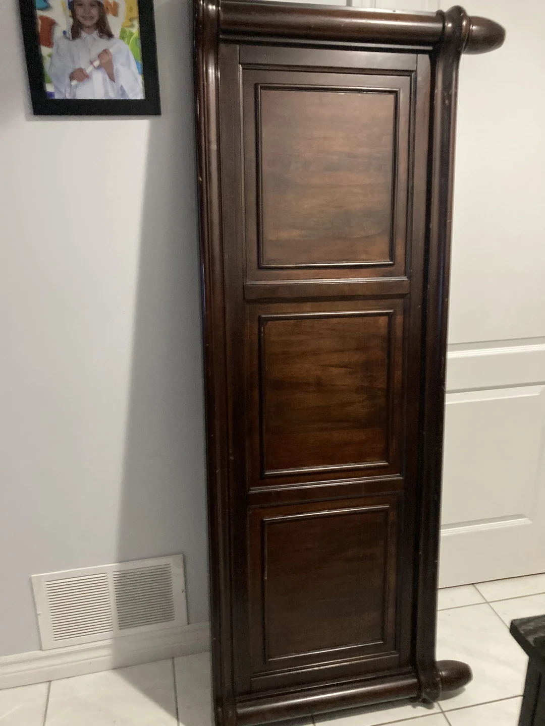 Dark Brown Wood Dresser with Mirror Nightstand and queenbed - photo 2