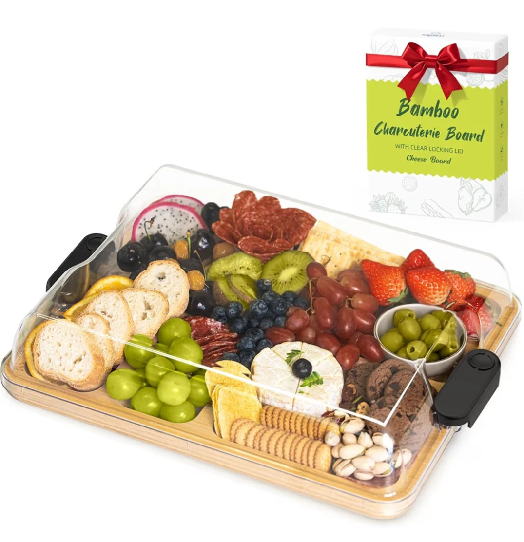 Bamboo Charcuterie Board with Lid