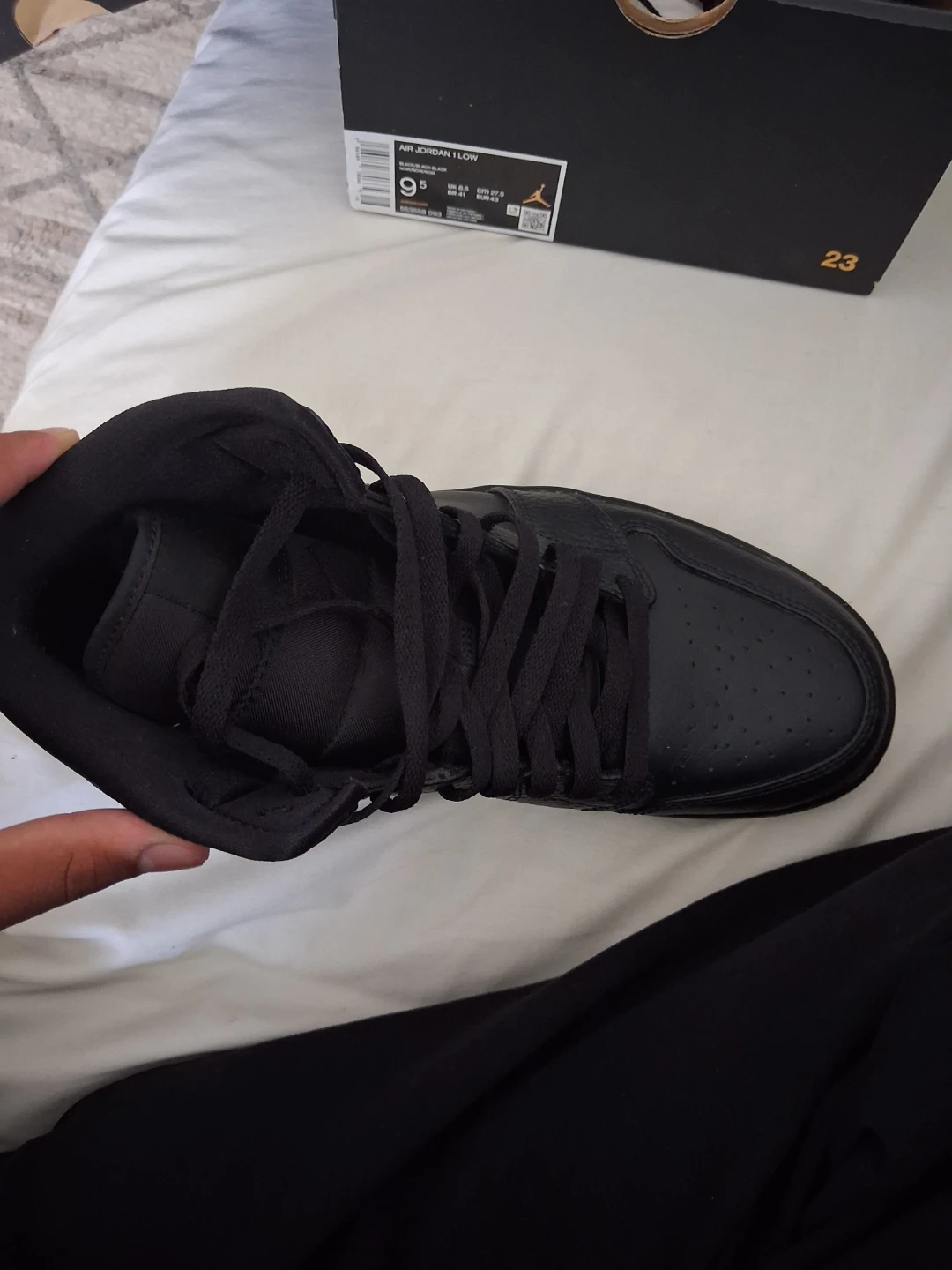 Air Jordan 1 Low Black/Black Sneakers - photo 4