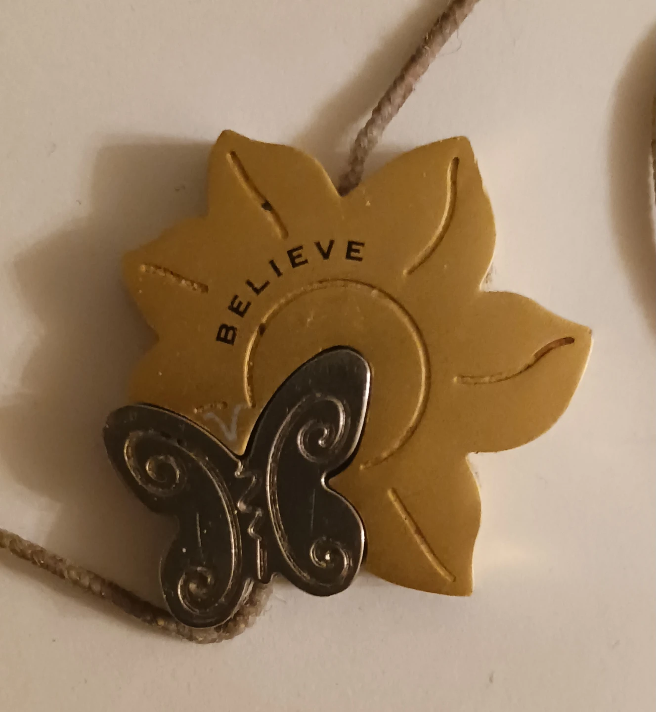 Sunflower "Believe" Pendant with Butterfly Charm - photo 2