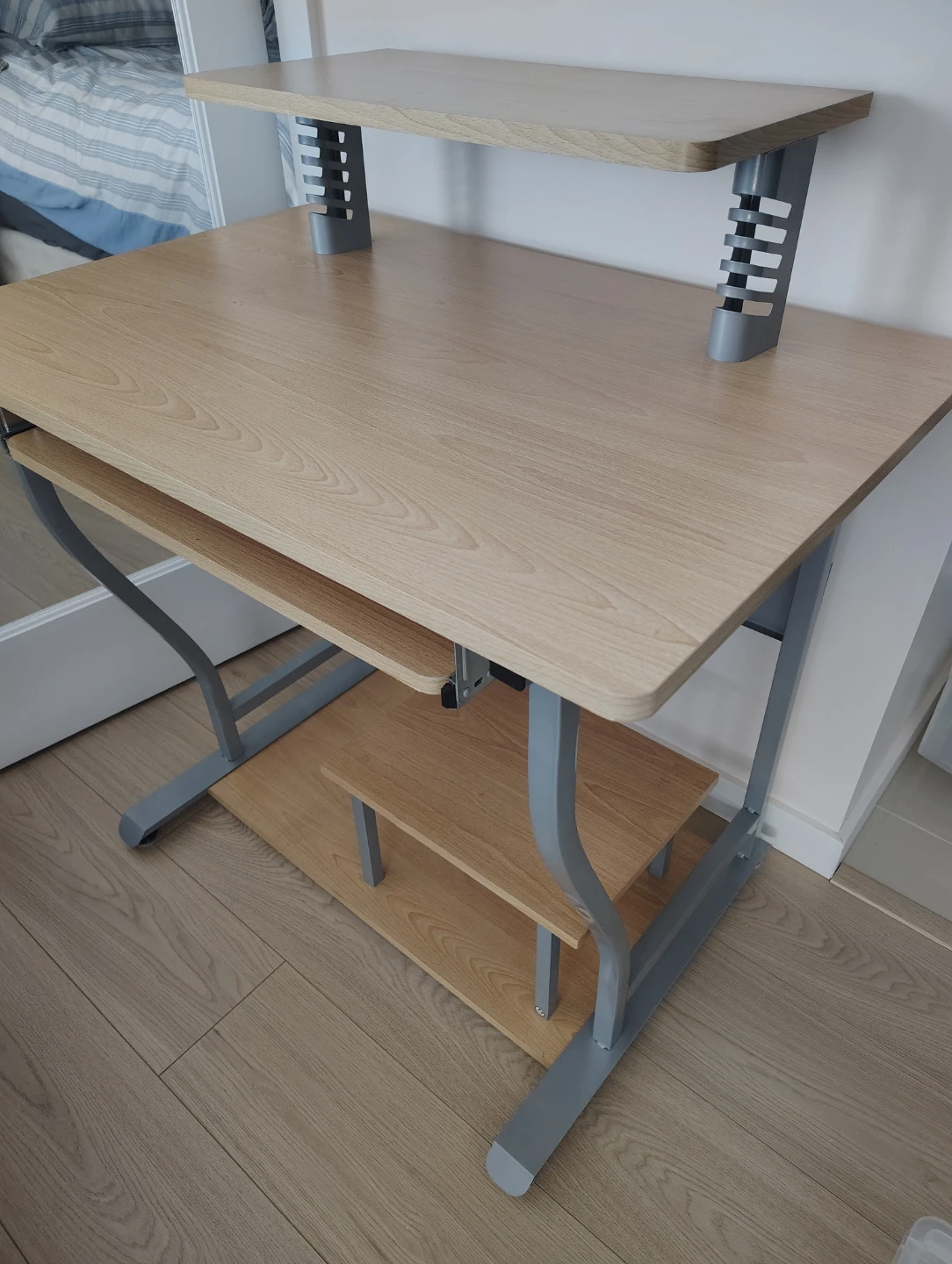 Wooden Computer Desk with Keyboard Tray - photo 2