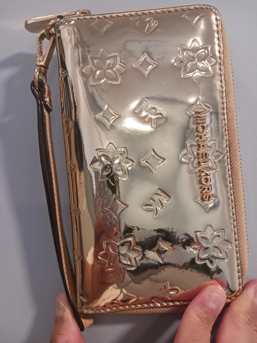 Michael Kors Gold Floral Zip Around Wallet - photo 2