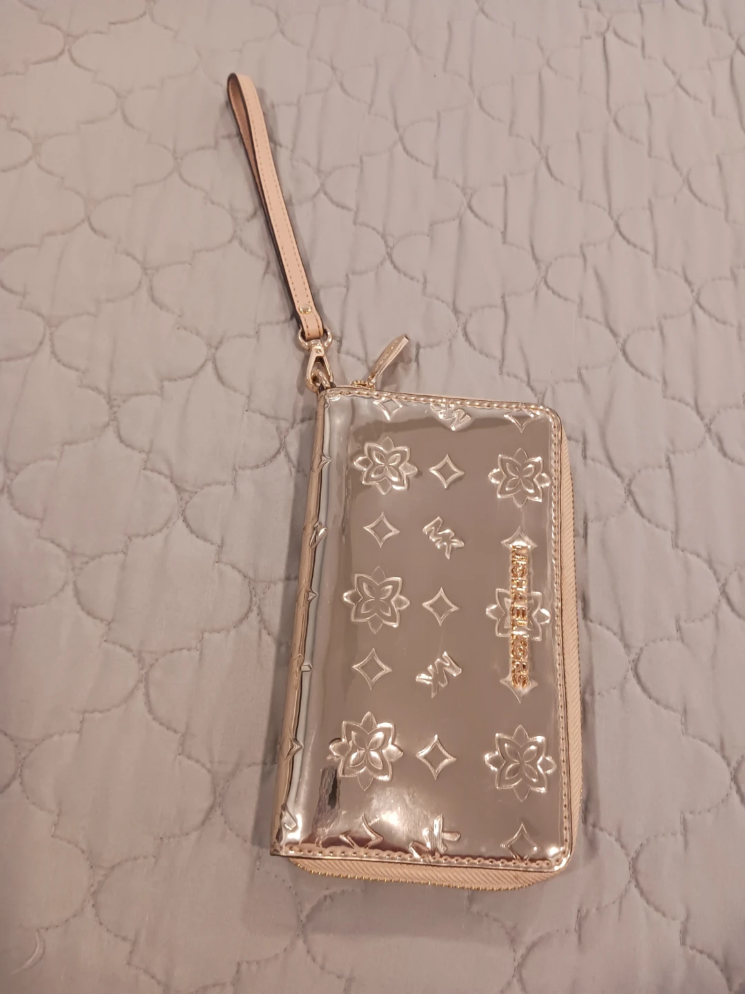 Michael Kors Gold Floral Zip Around Wallet - photo 3