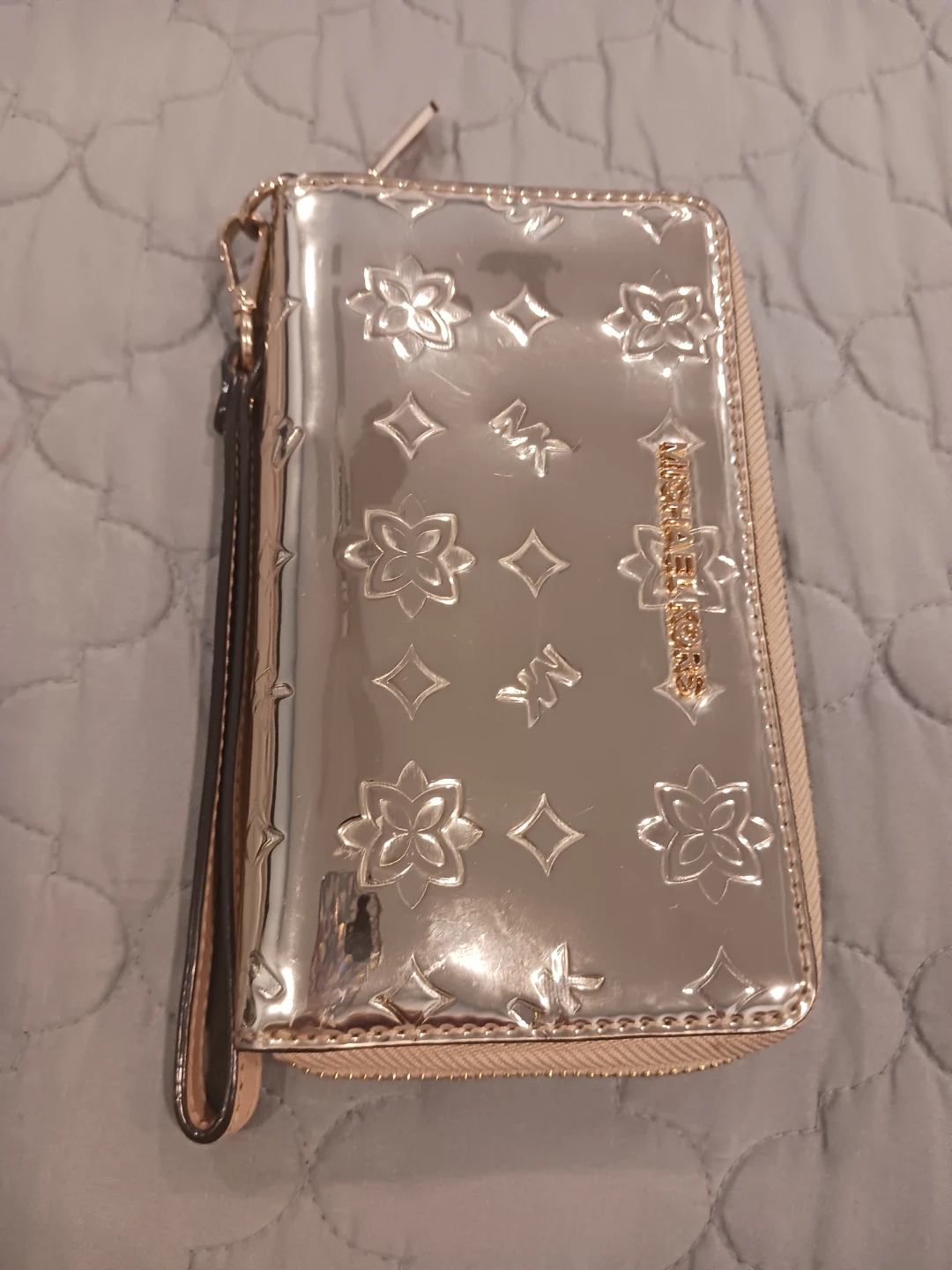 Michael Kors Gold Floral Zip Around Wallet - photo 4