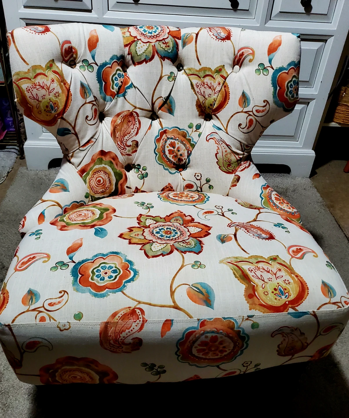 Accent Armchair with Floral Pattern - photo 4