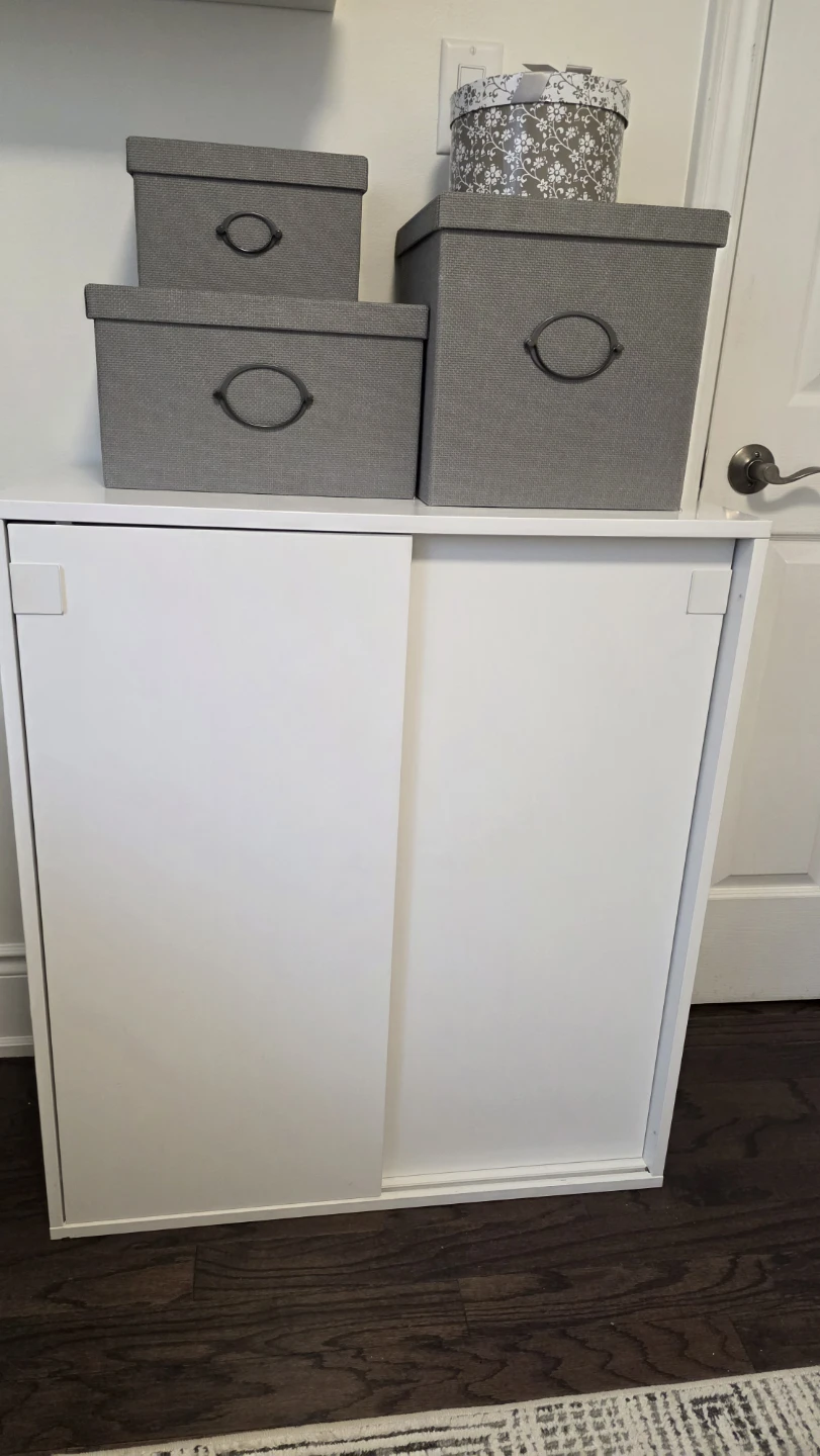 IKEA VIHALS Cabinet with Sliding Doors - White