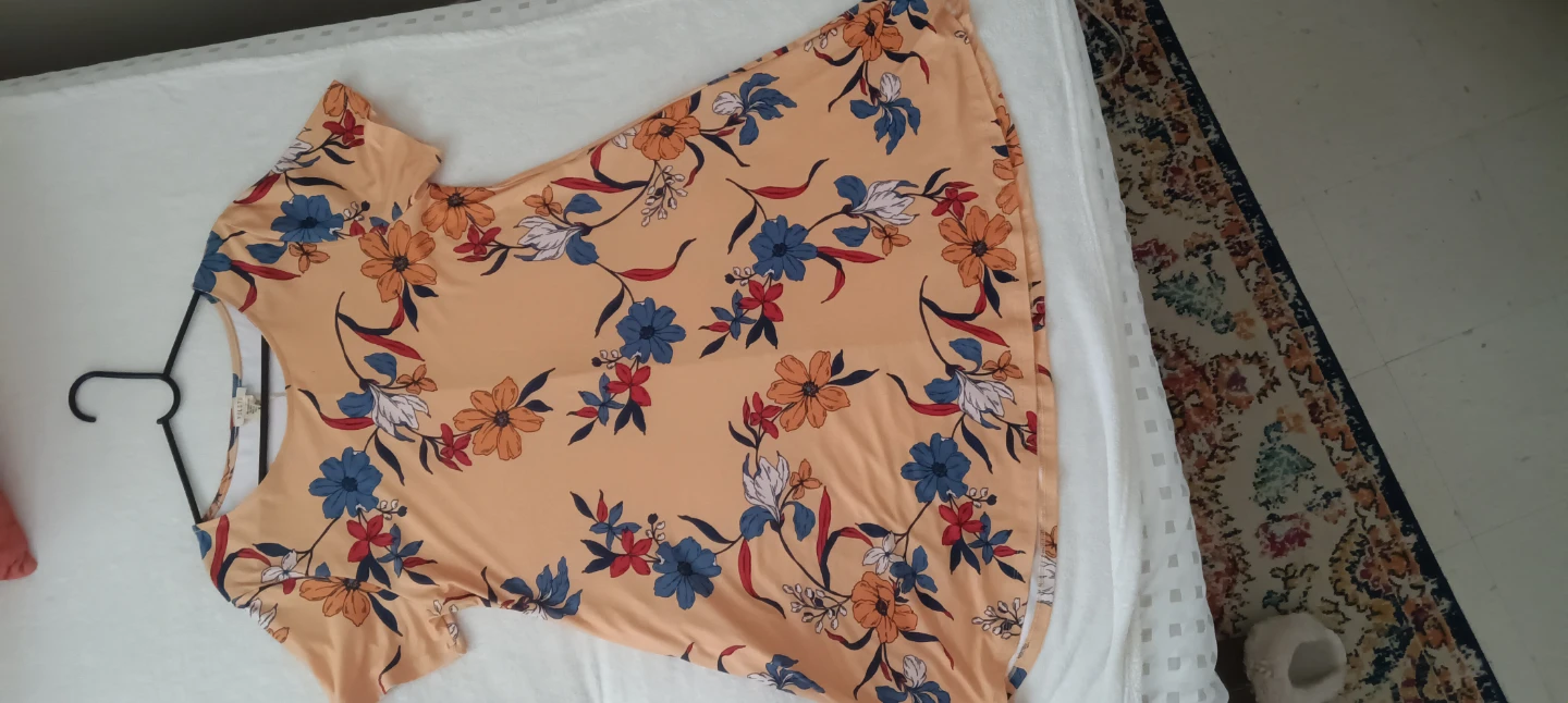 Yellow Floral Print Short Sleeve Dress