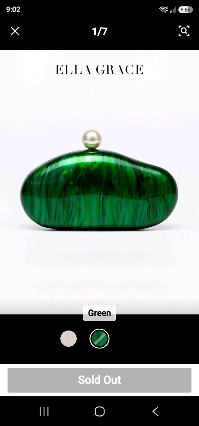 Ella Grace Green Pearl Clutch