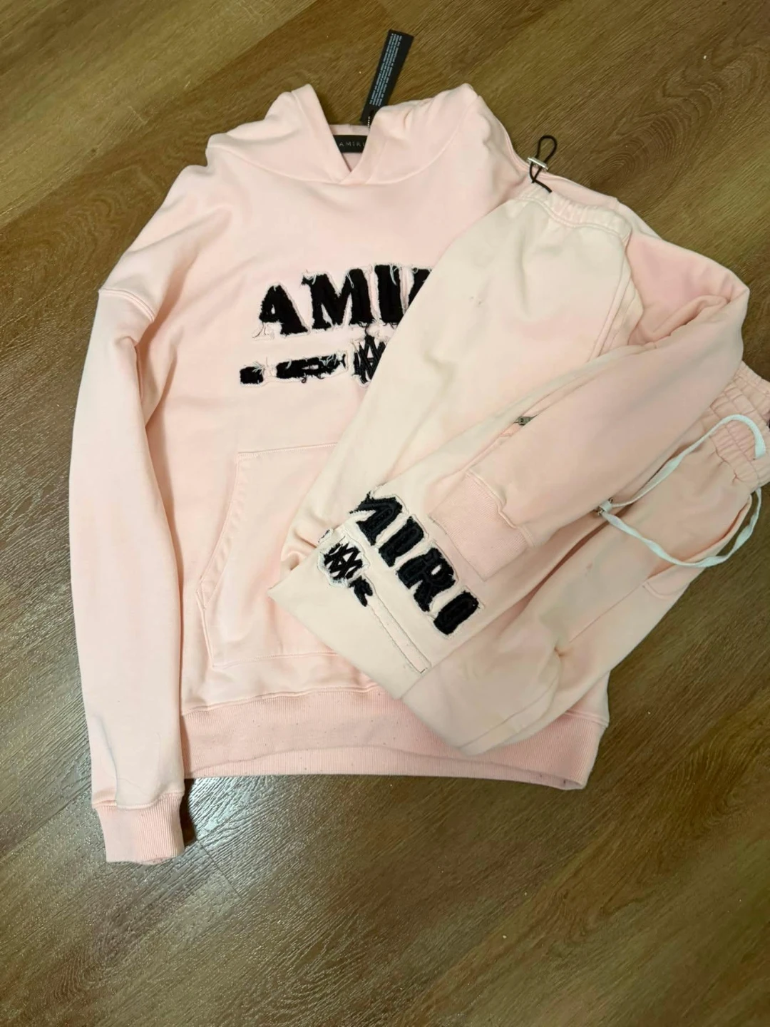 AMIRI Pink Hoodie and Sweatpants Set