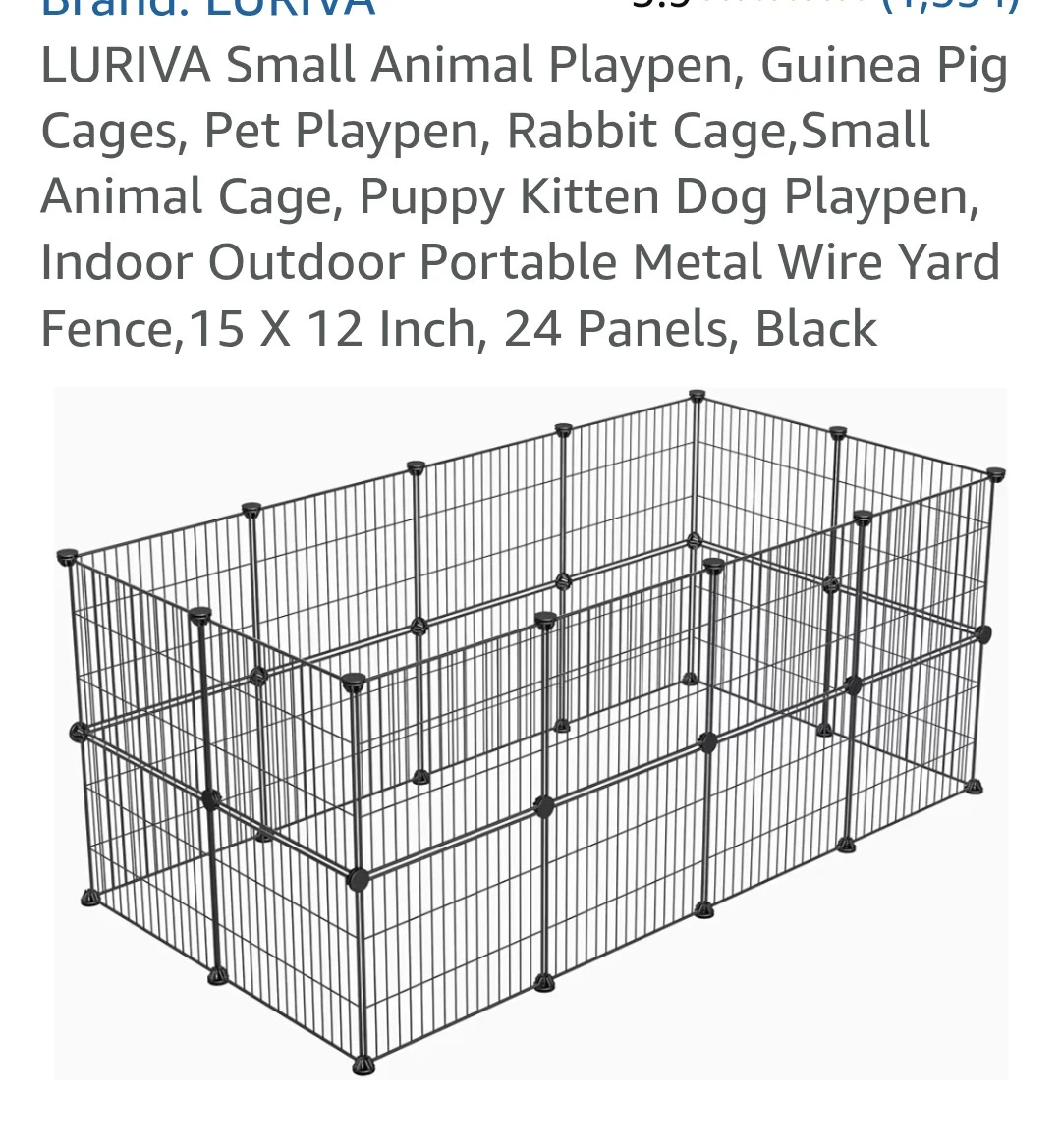 LURIVA Small Animal Playpen Metal Wire Panels - photo 2