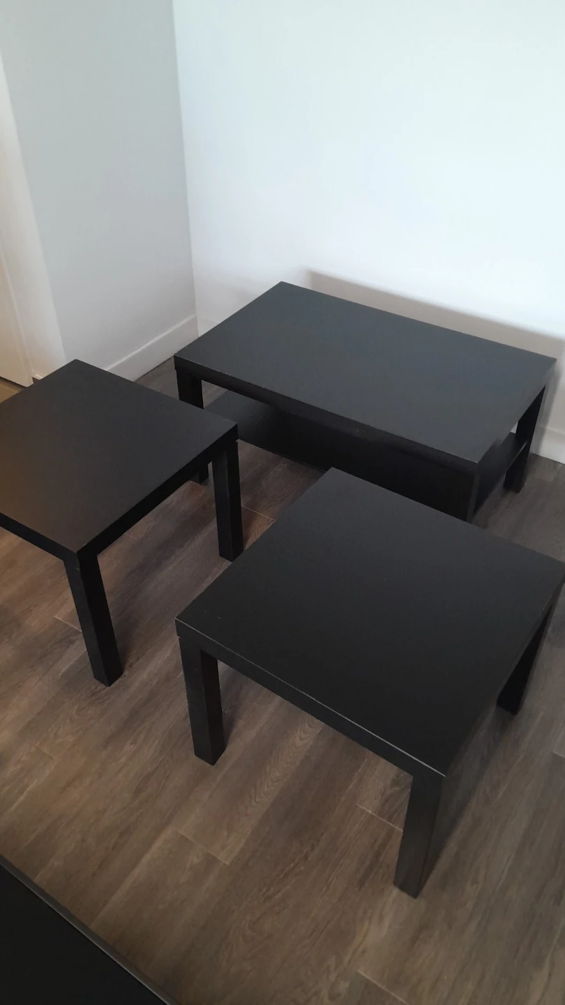 Set of 3 Black Coffee Tables - photo 3