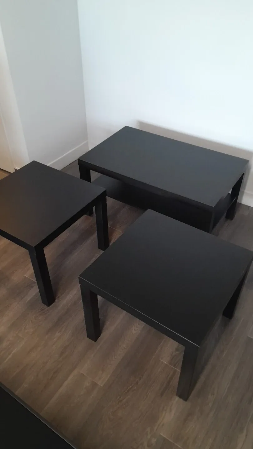 Set of 3 Black Coffee Tables - photo 3