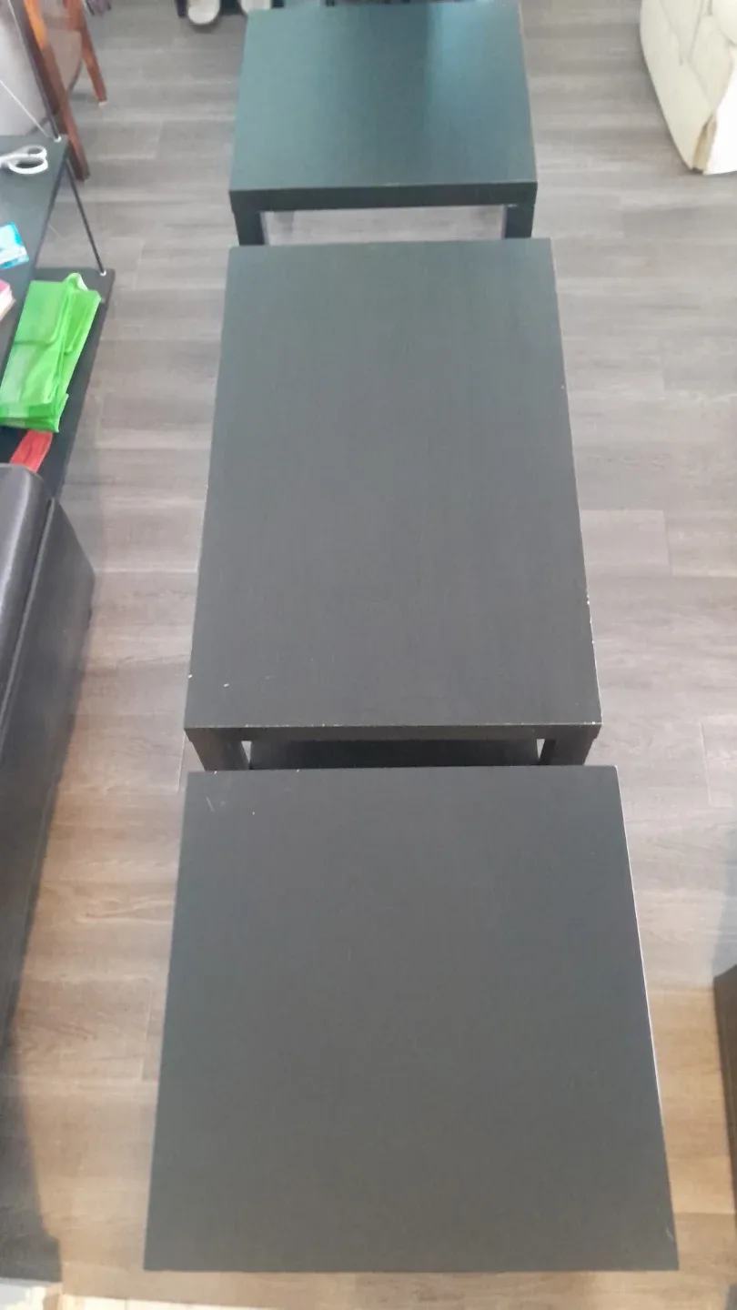 Set of 3 Black Coffee Tables - photo 5