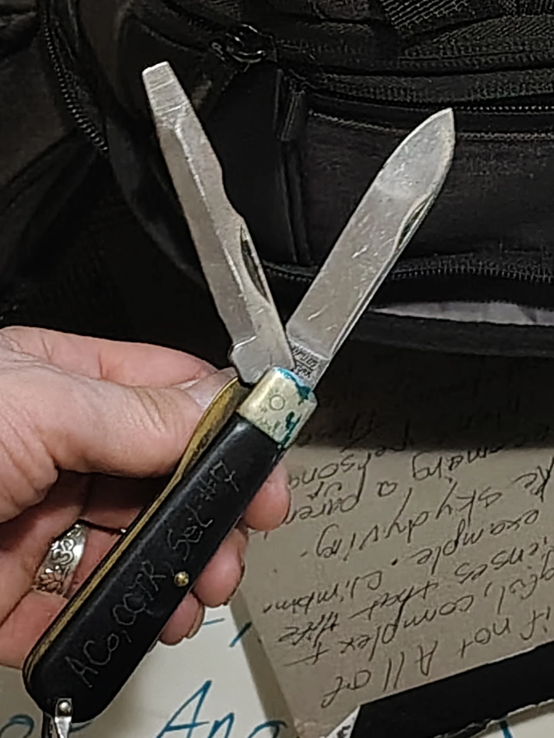 Vintage Camillus military lineman Pocket Knife with Sheath - photo 2