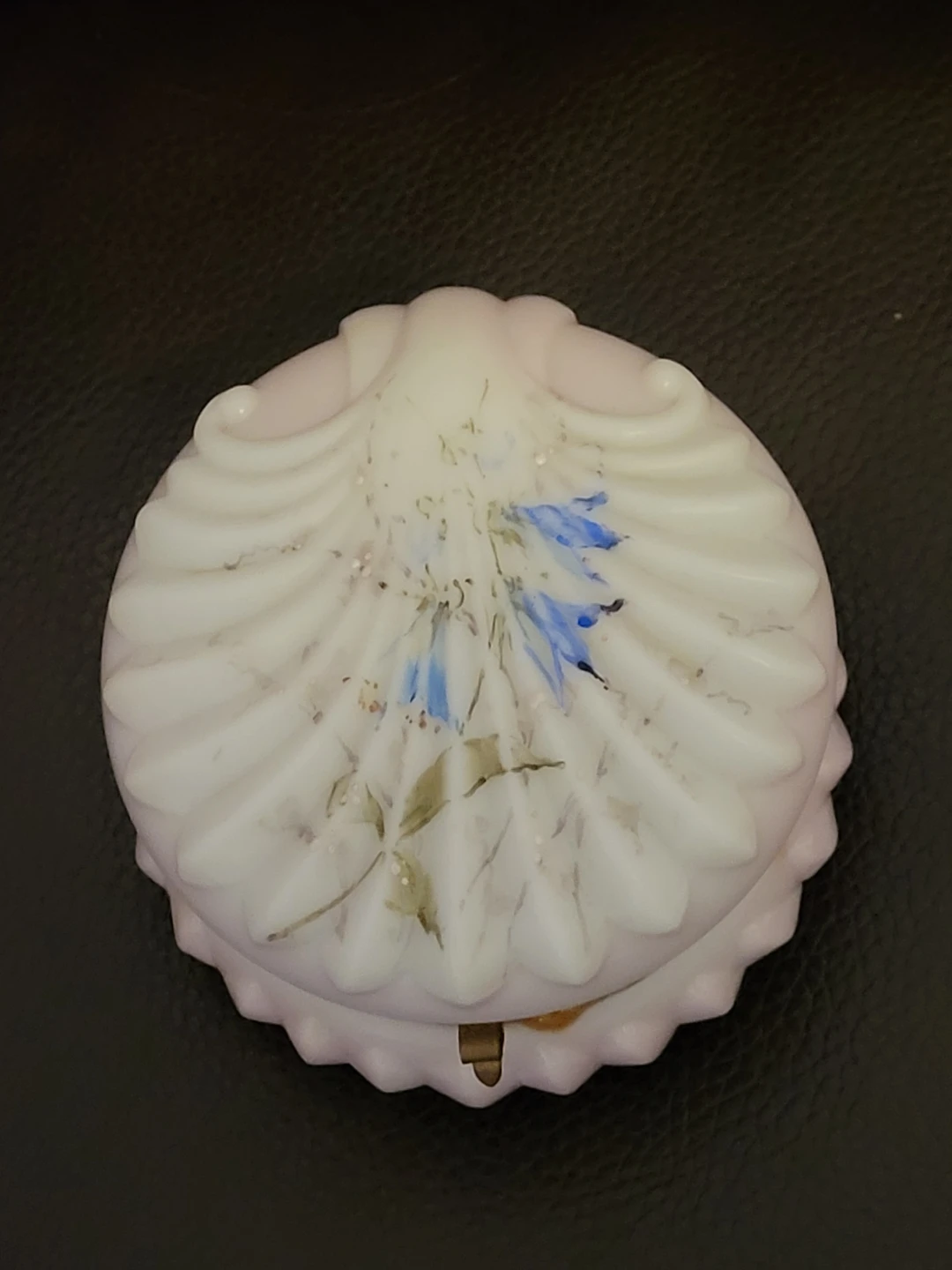 Victorian Hinged Trinket Box - Wave Crest Glass
