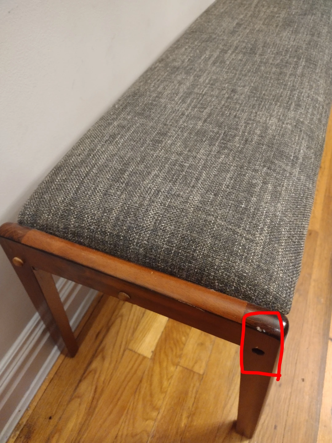 Mid-Century Modern Upholstered Bench - photo 3