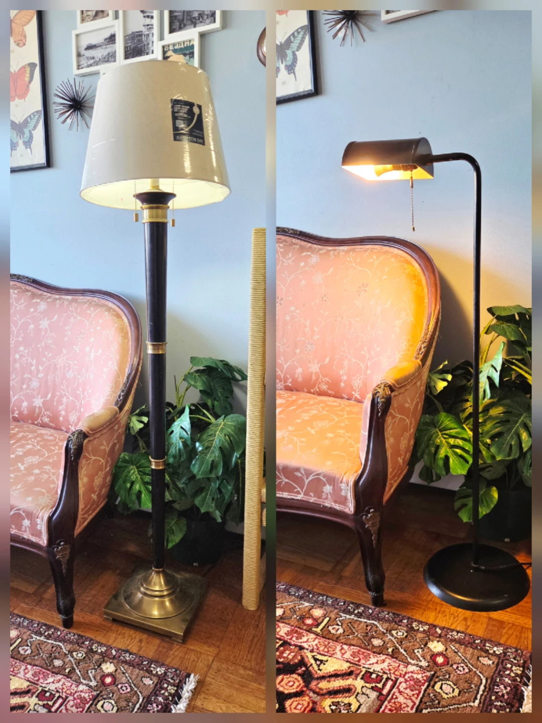 Pair of Black Floor Lamp