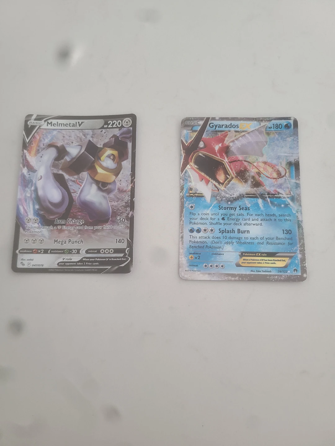Pokemon TCG Melmetal V and Gyarados EX Cards