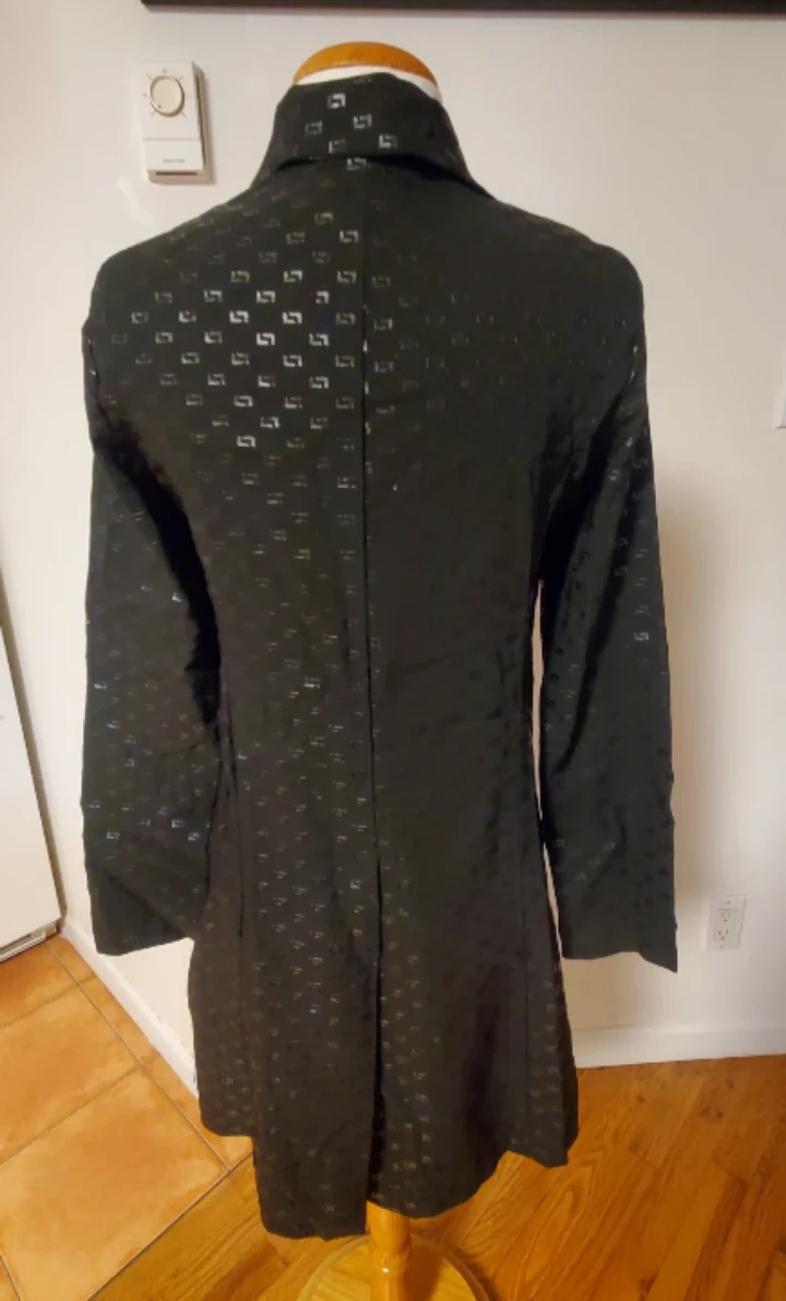 Black patterned button-up jacket - photo 5