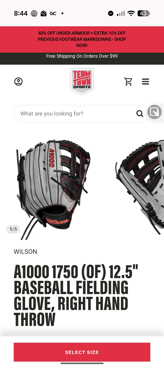 Wilson A1000 12.5" Baseball Glove