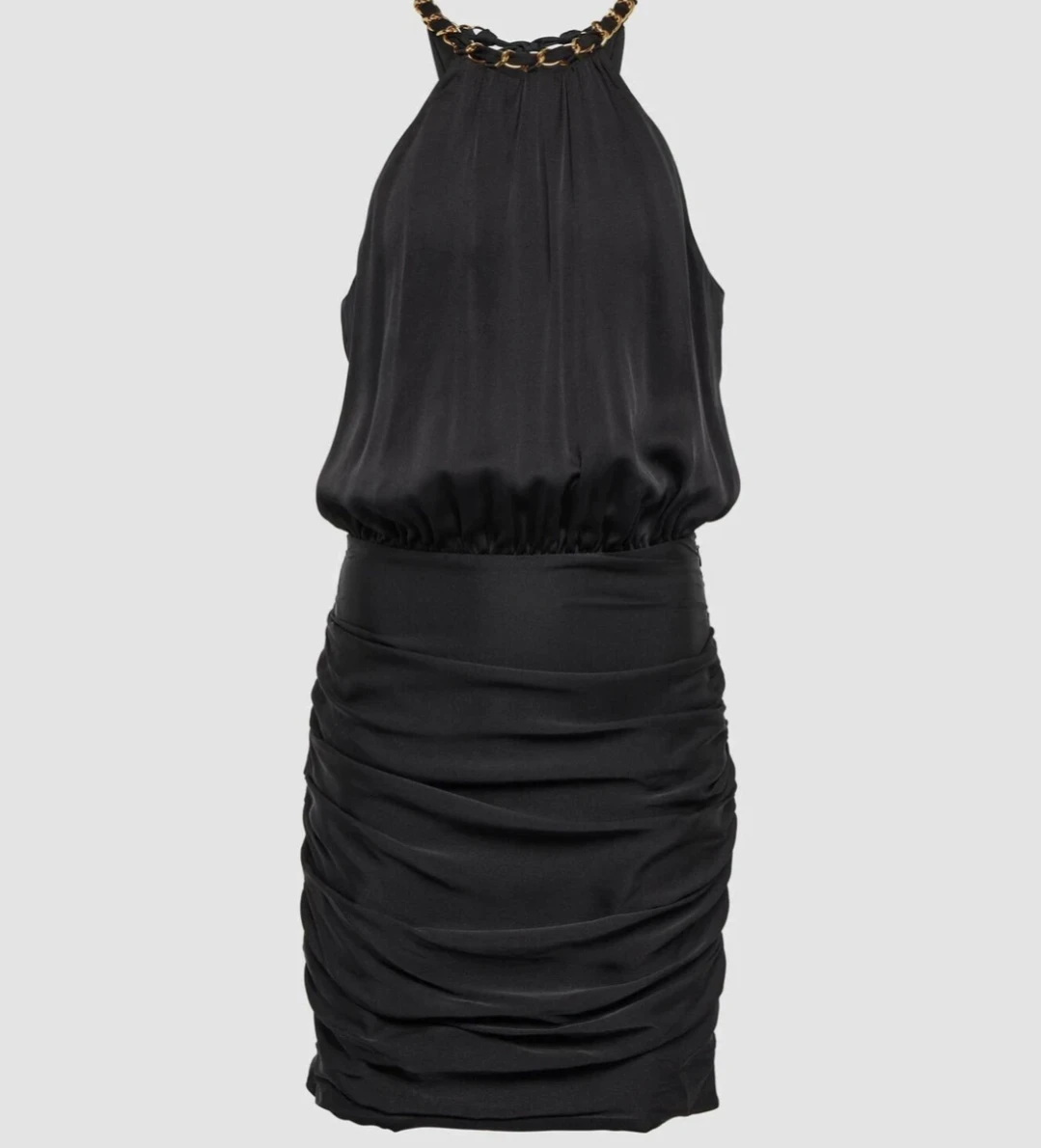 Veronica Beard Black Halter Chain Neck Mini Dress