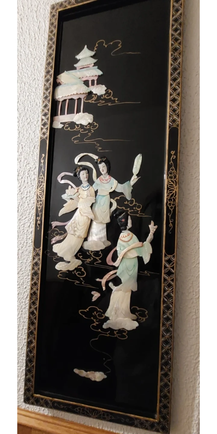 Vintage Mother of Pearl Wall Art Panel