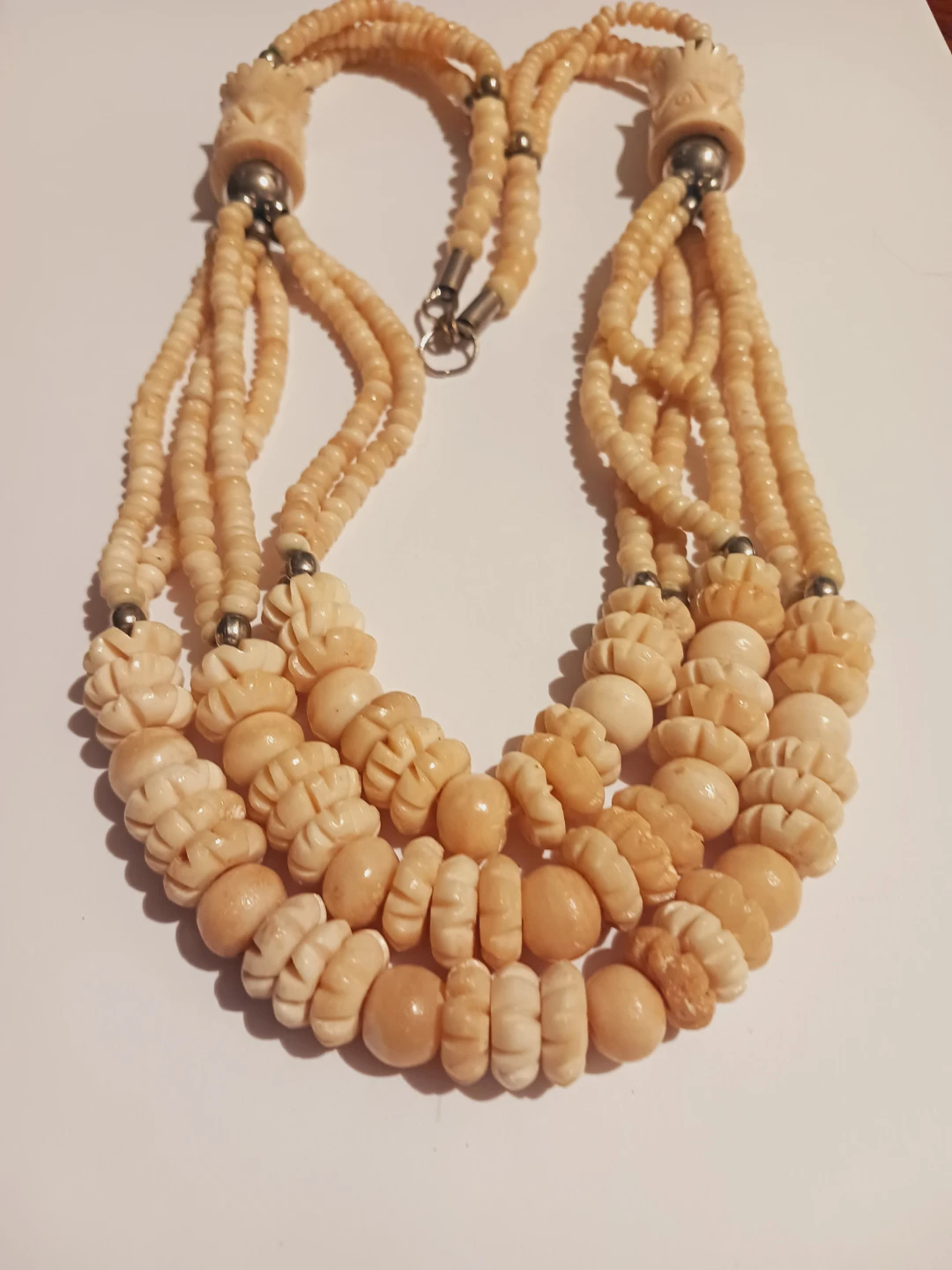 Beautiful Multi-Strand Carved Beaded Necklace - photo 2