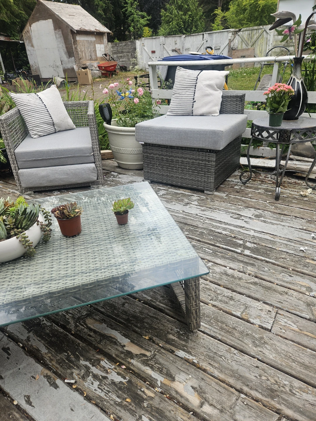 Grey Rattan Outdoor Furniture Set - photo 4