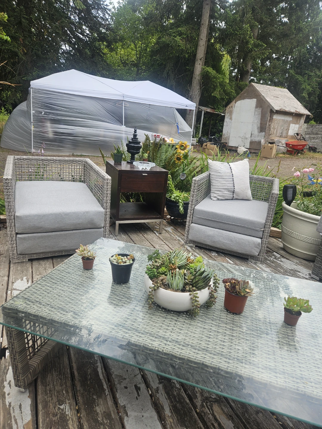 Grey Rattan Outdoor Furniture Set - photo 5