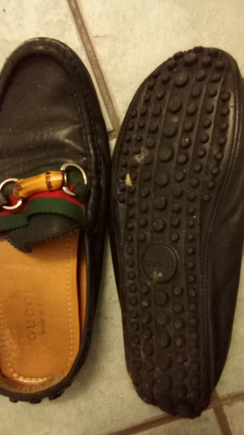 Gucci Black Leather Horsebit Loafers Size 44 - photo 2