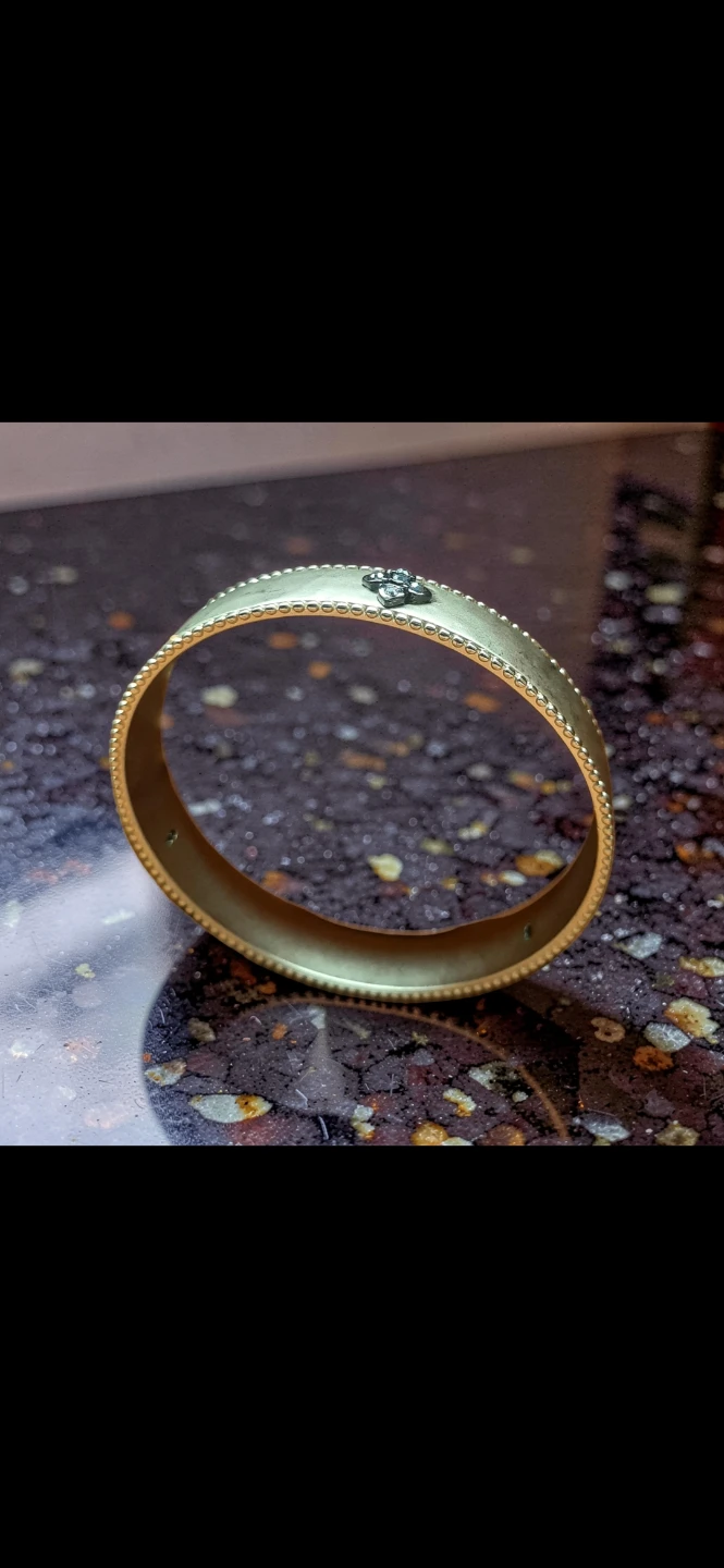 Vintage-Inspired Bangle with Rhinestone Embellishments