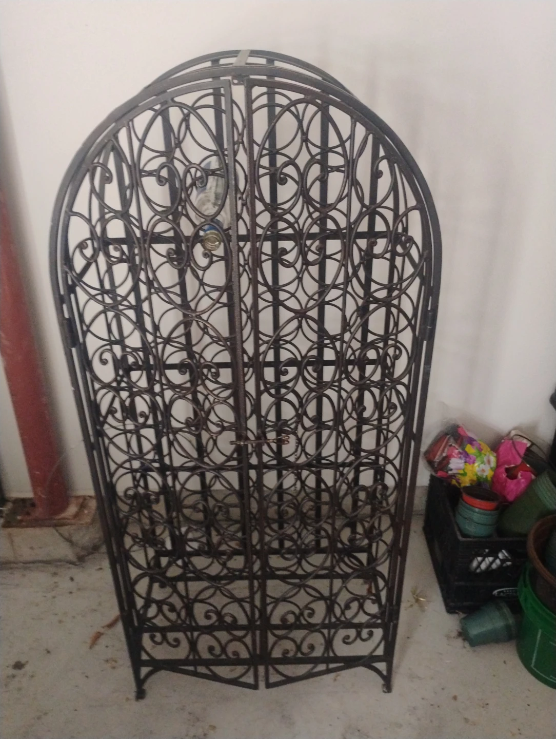 Vintage ornate Metal Wine Rack