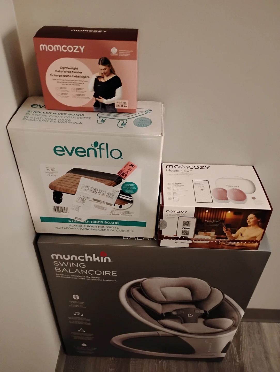 Evenflo stroller board, munchkin baby swing n more