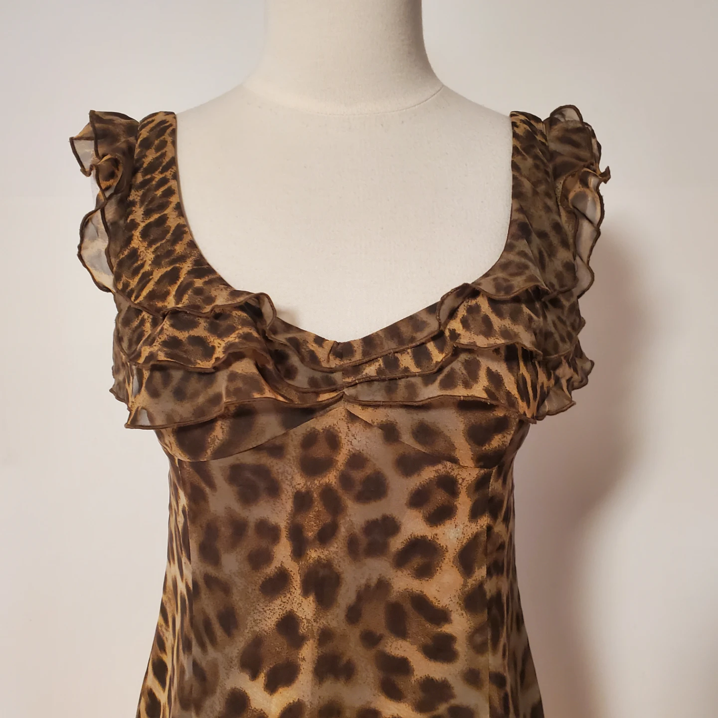 KOOKAI Leopard Print Ruffle Dress Size 36