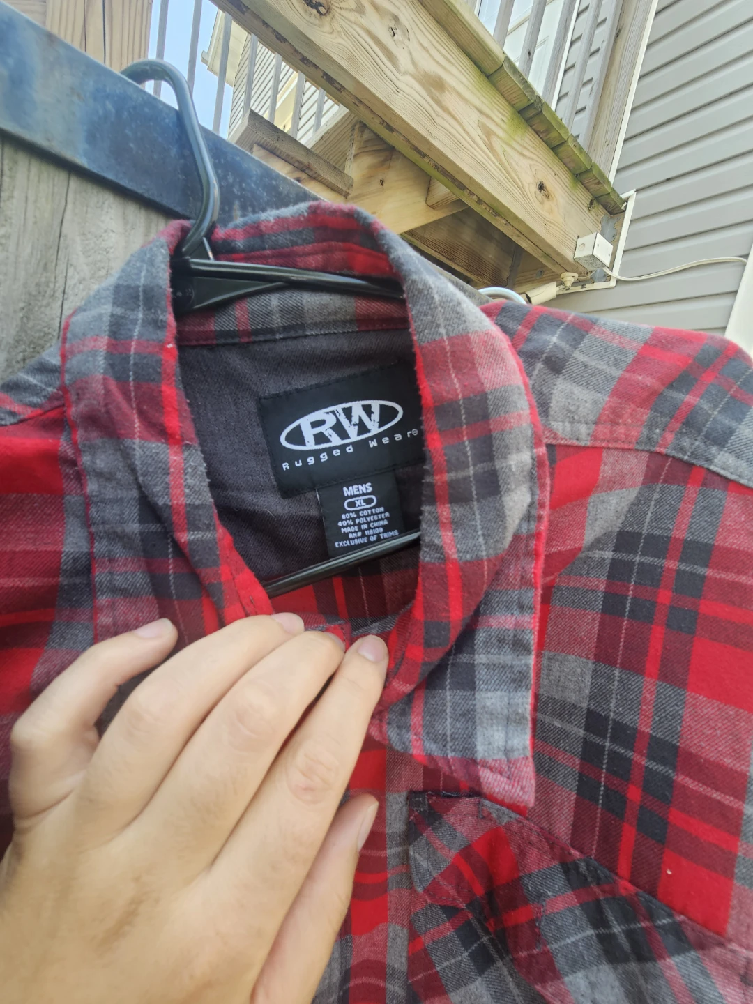 Rugged Wear Flannel Shirt Men's Size Large Red Plaid - photo 2