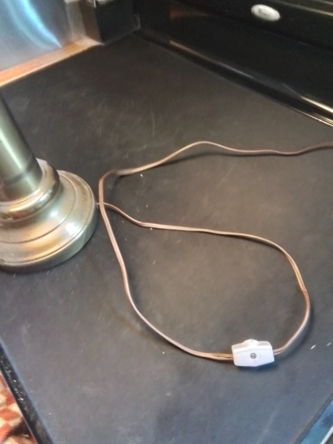 Vintage Brass and Glass Table Lamp - photo 4