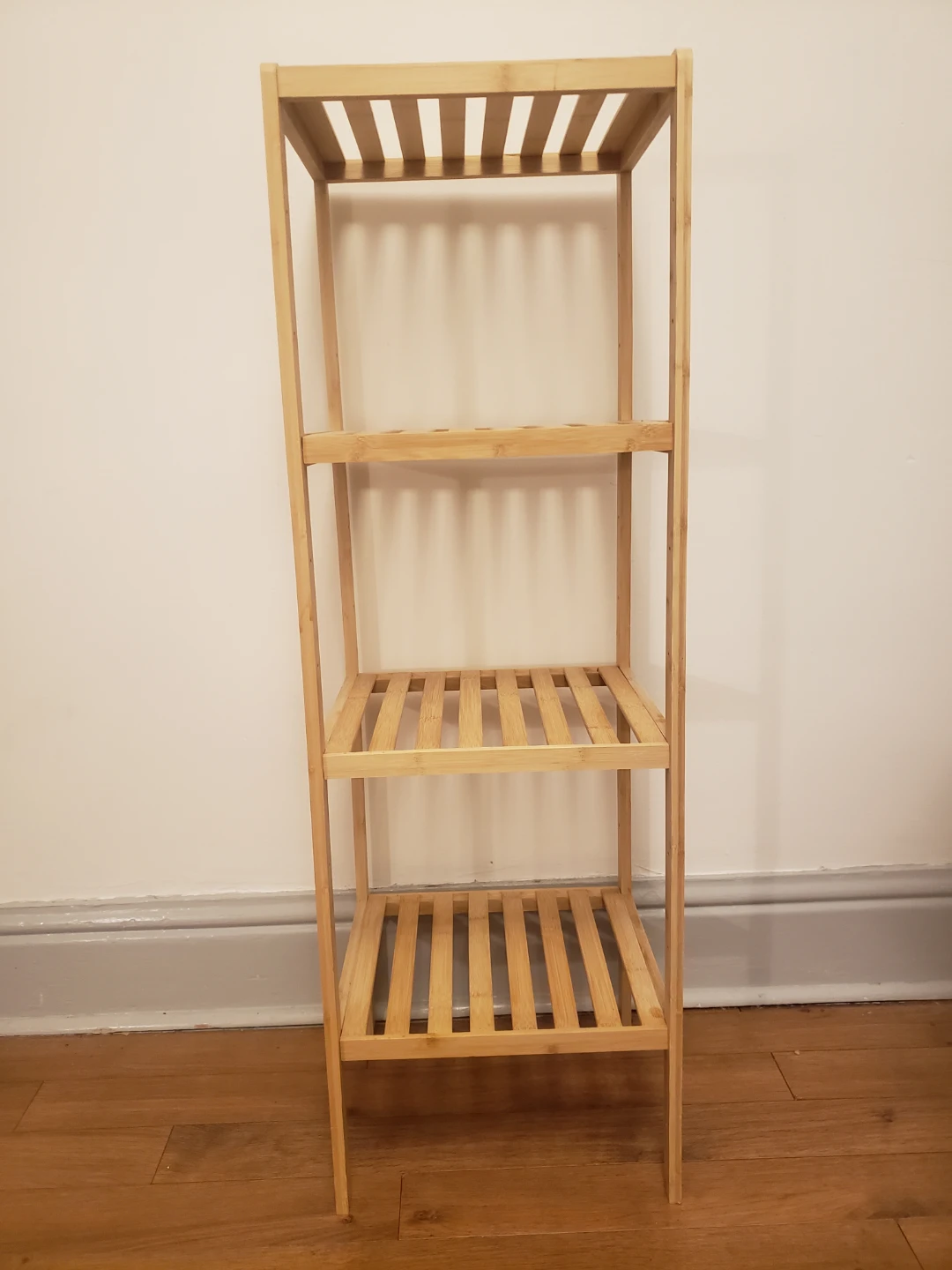 Wood Storage Shelf  4-Tier Shelving  H 43 x 13 x 12 inches