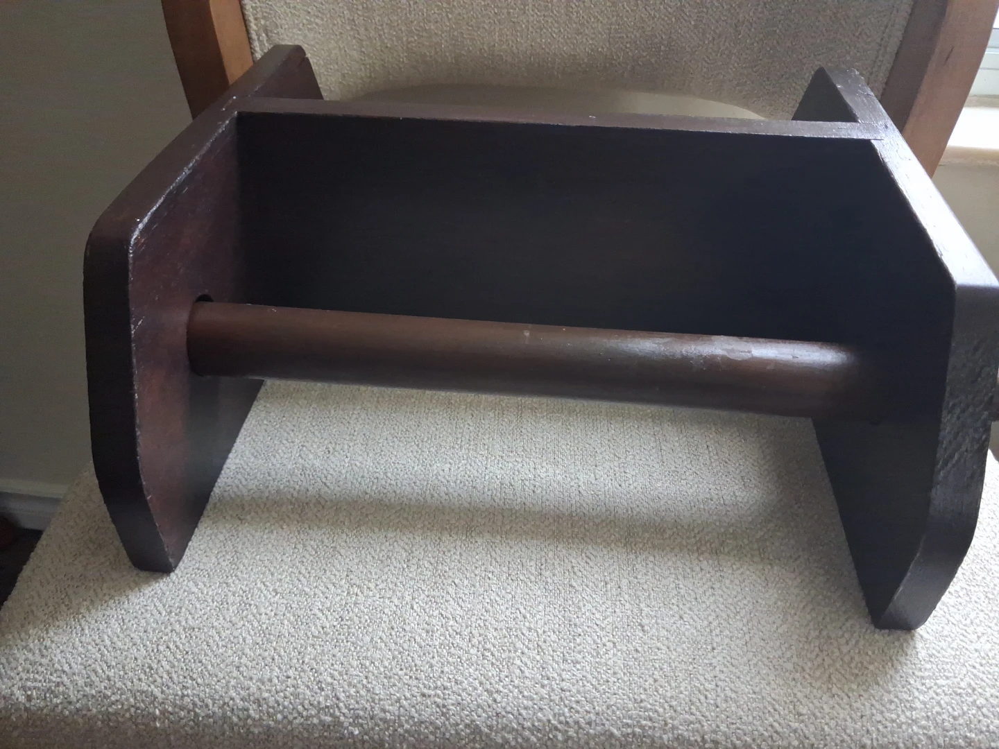 Vintage 1980s Wooden Paper Towel Holder & Wall Shelf - photo 4