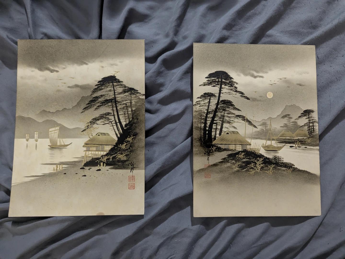 Set of 2 Japanese Landscape Art Prints