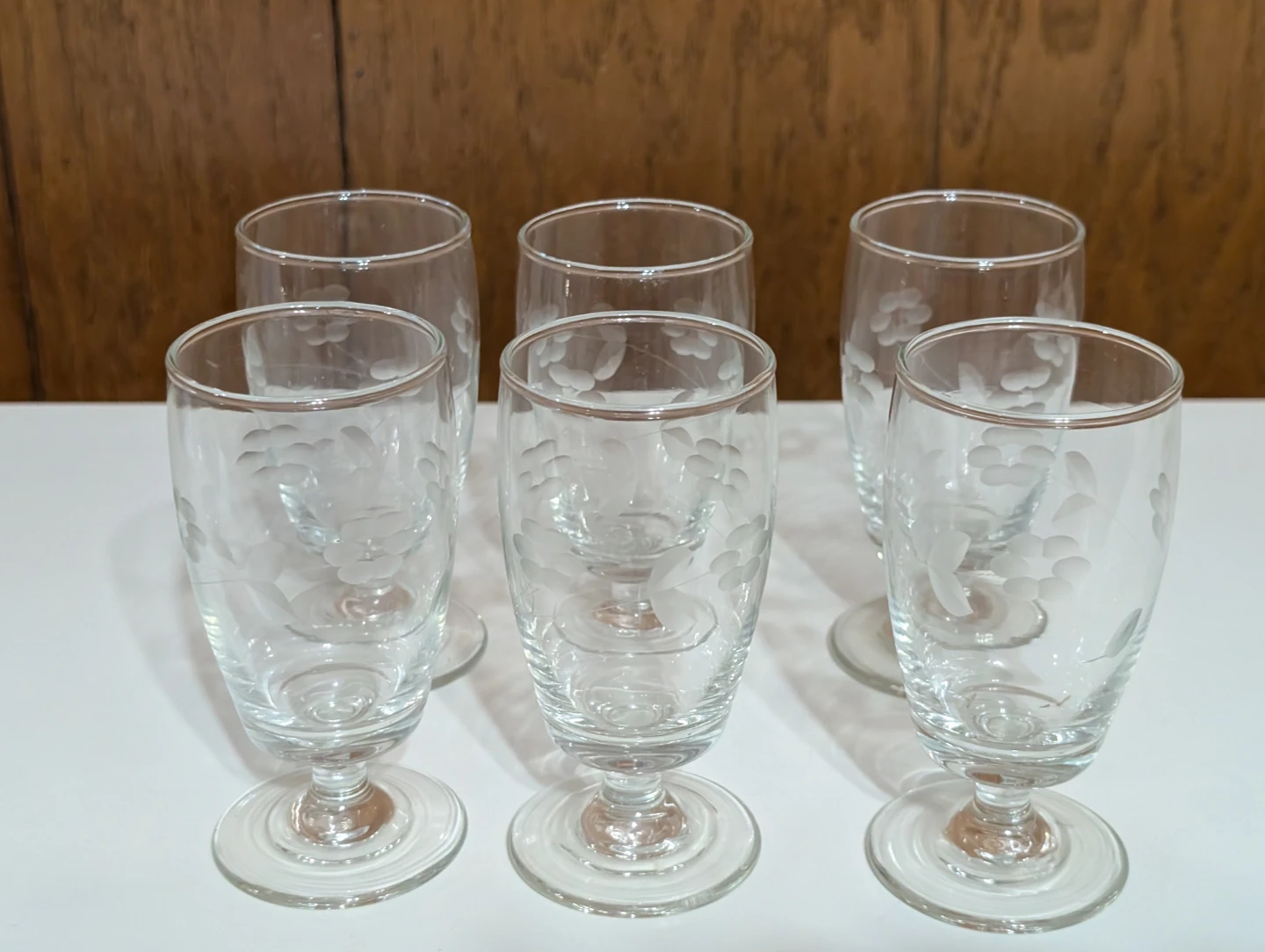 Vintage Etched Glassware Set - 10 pieces