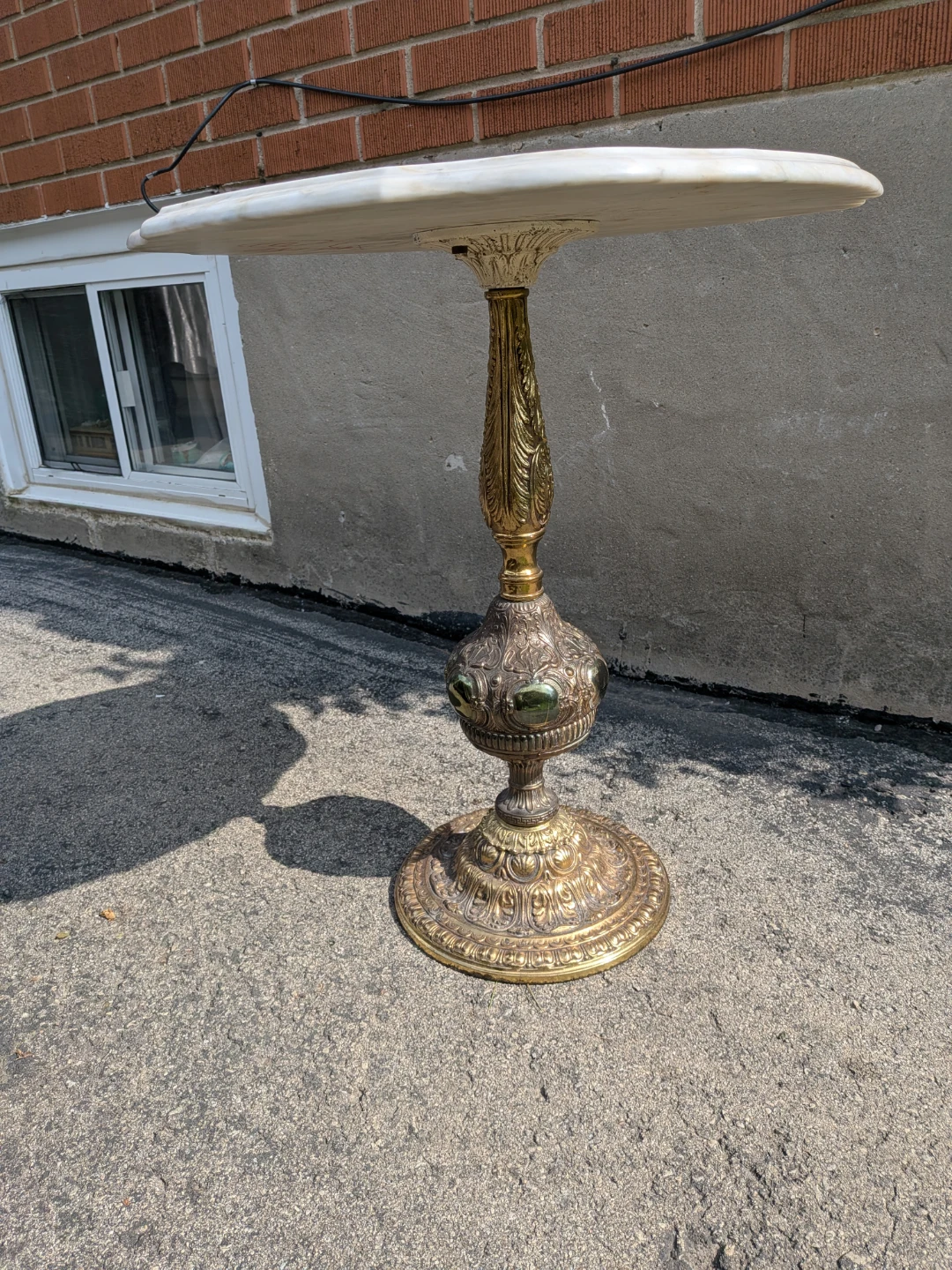 Vintage marble table with gold details