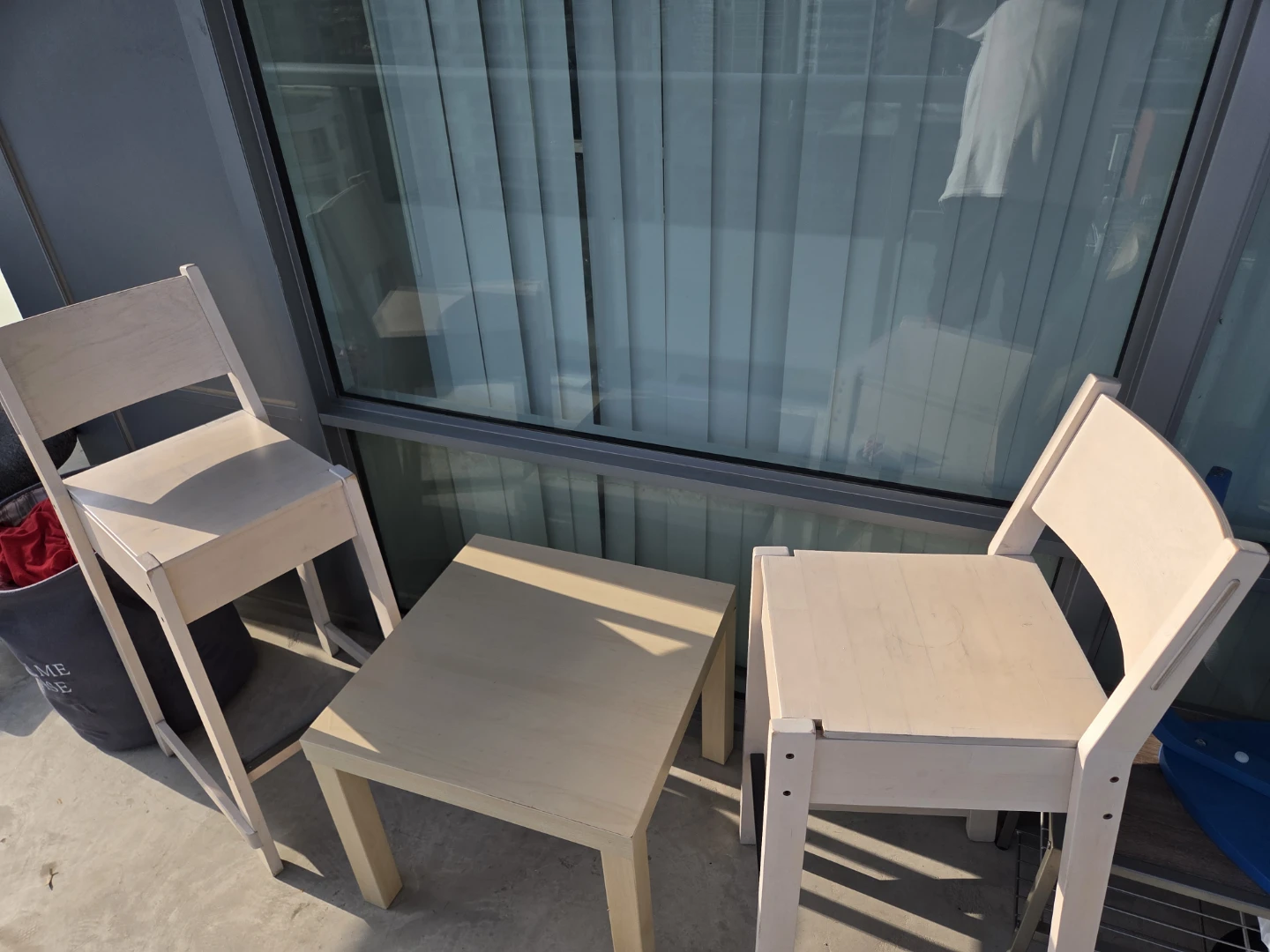 Wooden Stool and Side Table Set - photo 3