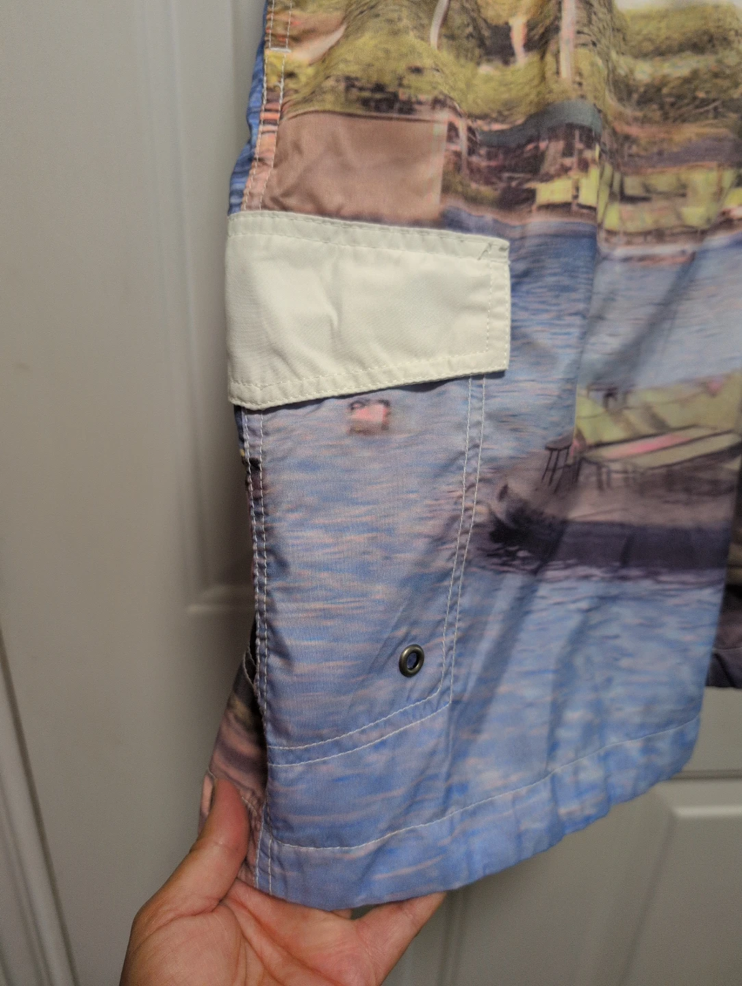 Men's Short Trunks - Tropical Scene Print - photo 2