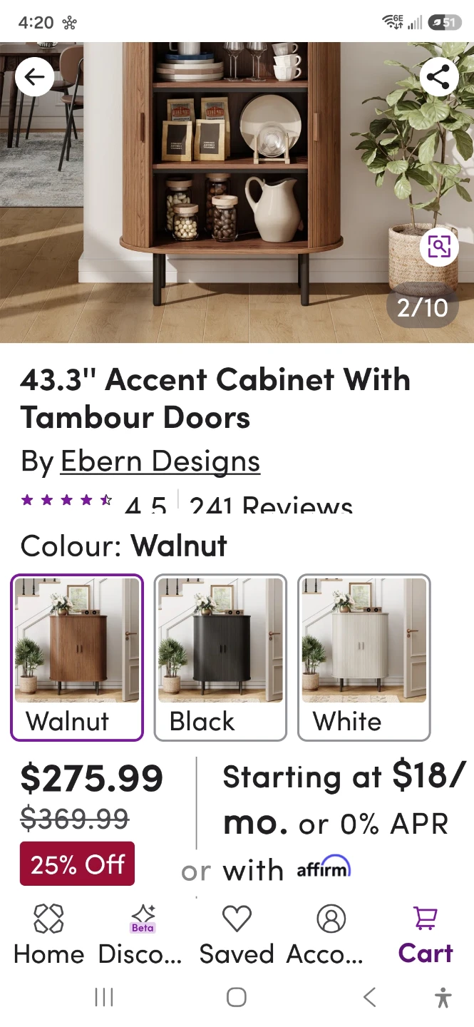 NEW Walnut Roller Cabinet with Sliding Doors - photo 5